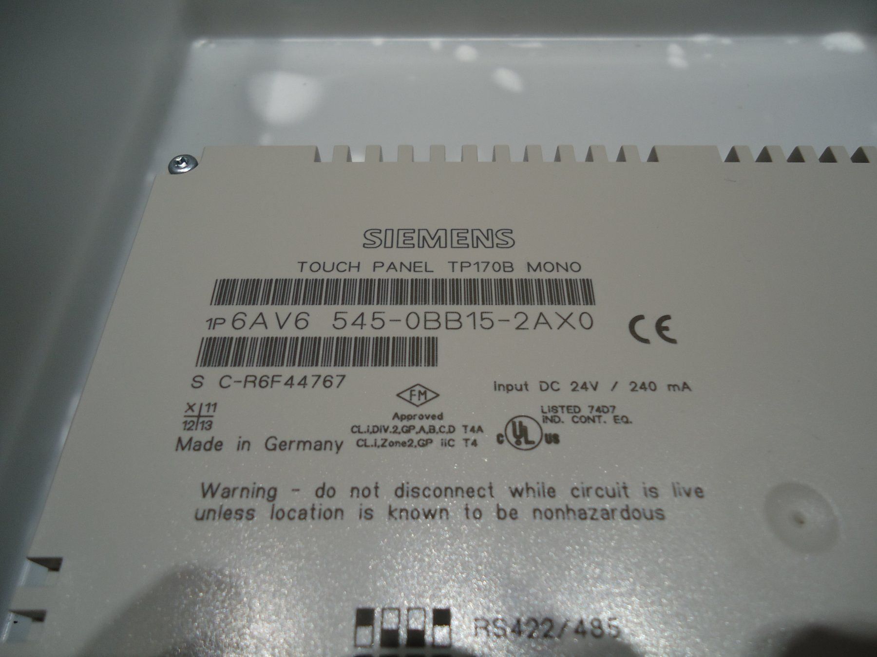 Siemens Elektronikbauteile: Siemens 6AV6545-0BB15-2AX0 TP170B – Gebraucht aus Balsthal von mtwd 2