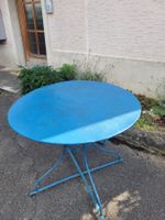 Gartentisch blau, vintage, 40er 50er