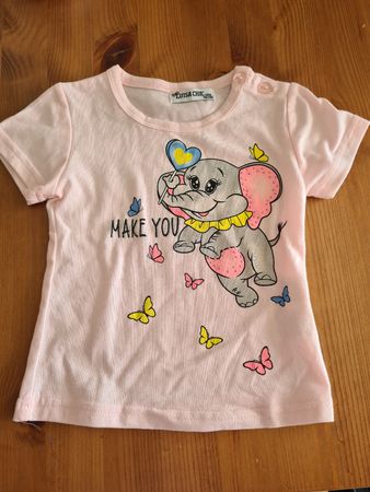 Mädchen T-Shirt Luisa Chic Grösse 74/80 rosa Elefant