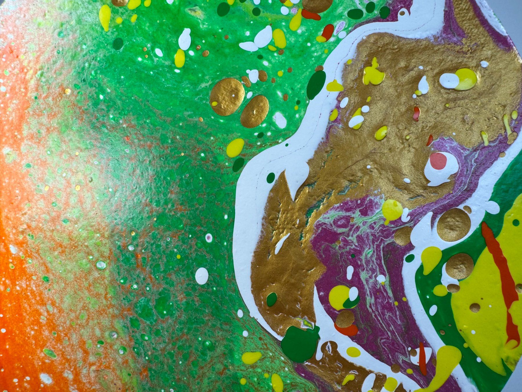 Dipinti: Acryl-Flüssigmalerei, kreisförmig – Usato da Schlieren venduto da MayaSheng1983 1