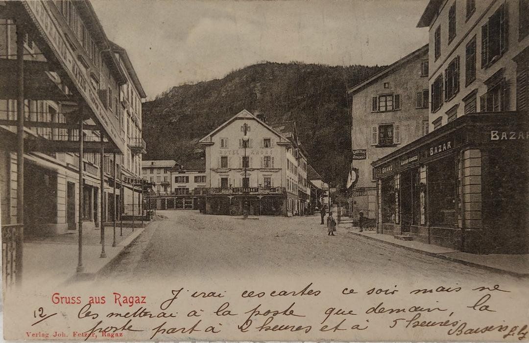 Cartes postales: RAGAZ - Gruss - Bazar - 1903 – D'occasion à Delémont par Domdom1
