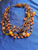 Vintage orange Trendfarbe Halskette Collier 70er Jahre