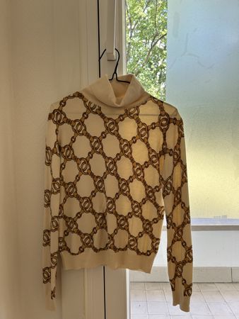 Pull col roulé Twinset Imprimé Chaînes, Taille XS