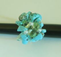 Ring "Blume" mit Türkisperlen