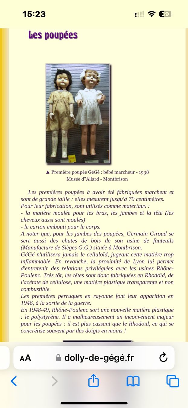 Puppen: Poupée ancienne Gégé bébé marcheur. – Gebraucht aus moudon von jaunejaunelapinjaune 5