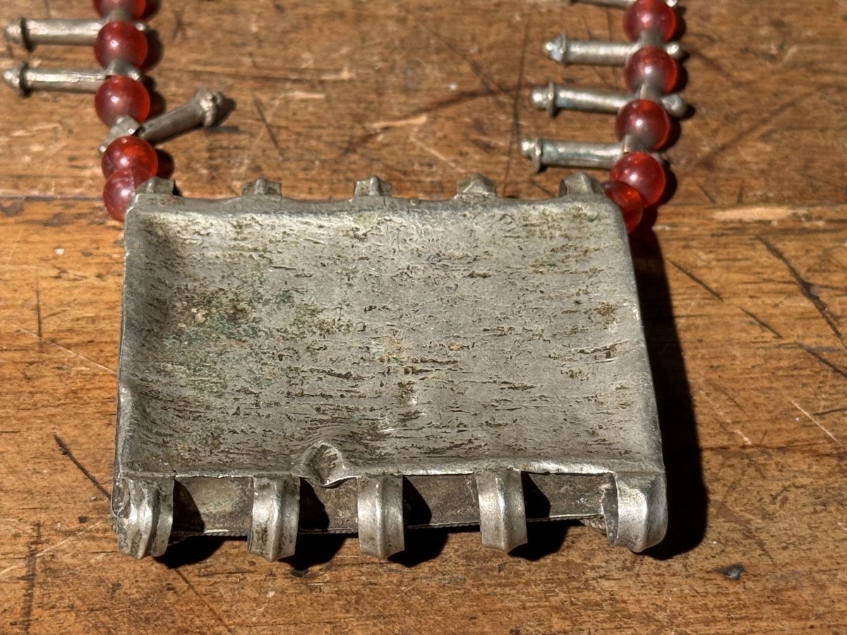 Catenine: Antike Berber Halskette, Silber mit roten Schmuck – Difettoso da schaffhausen venduto da VintAntik_1980 3