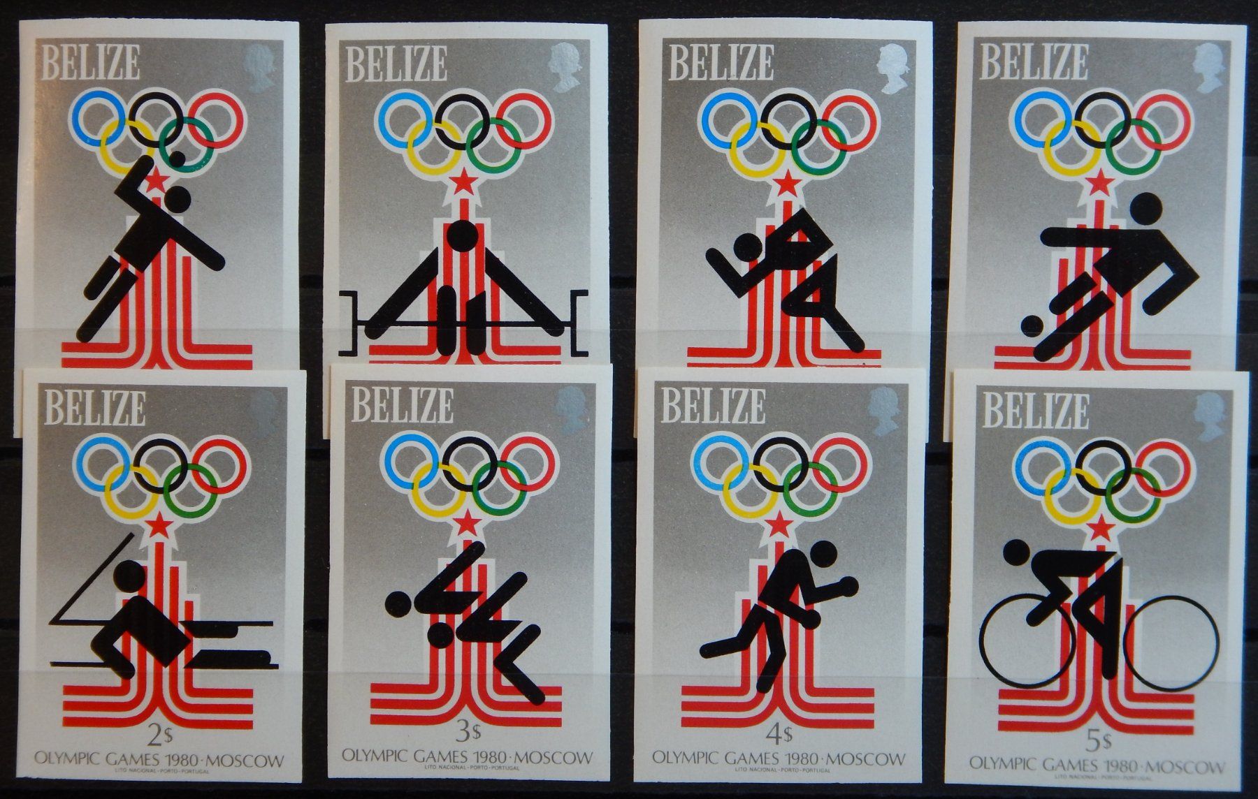 Tutti i francobolli: Belize Kat. 432-439 B ** 1979 Kat. 80 Euro – Usato da Zürich venduto da Muehlekauf