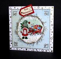 Karte Gnom mit Geschenk🎅🎄🔔🎁