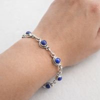 Lapislazuli  Armband,echt Silber 925 Sterlingsilber 17-20cm