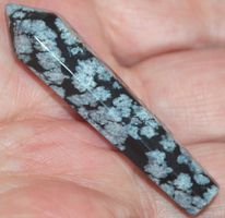 Deko – Heilstein L-211 – Zepter Schneeflocken Obsidian-50x10