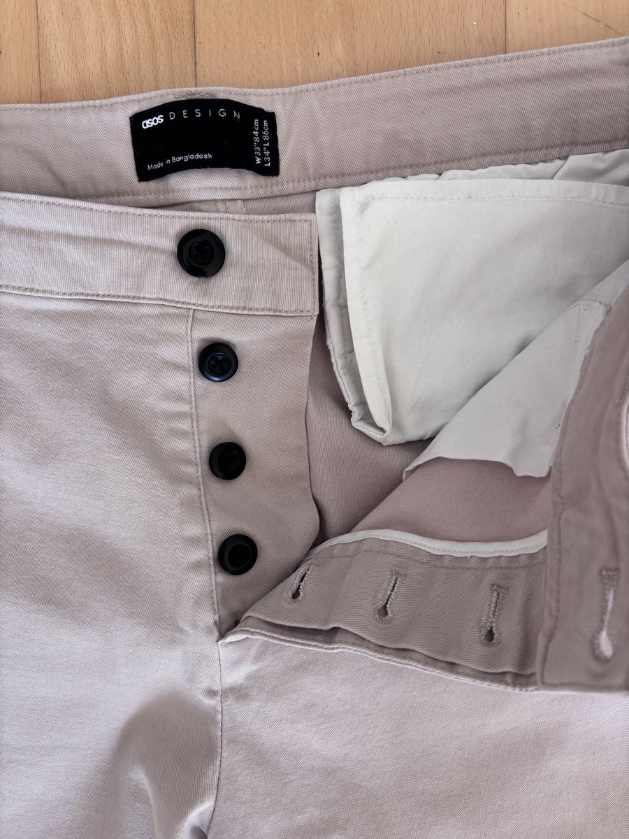 Asos Pantaloni: ASOS Design Chinos, W33 L34, Beige – Nuovo (secondo la descrizione) da Zürich venduto da Grothschild 4
