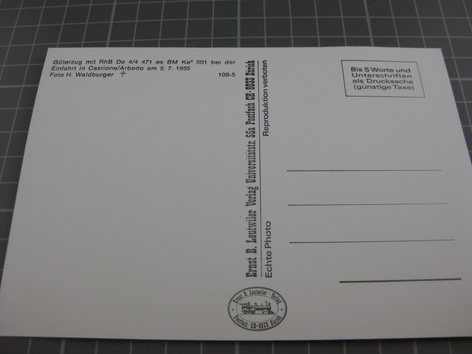 Cartoline postali: AK Castione Arbedo mit Bahn – Usato da Malters venduto da Marosko 1
