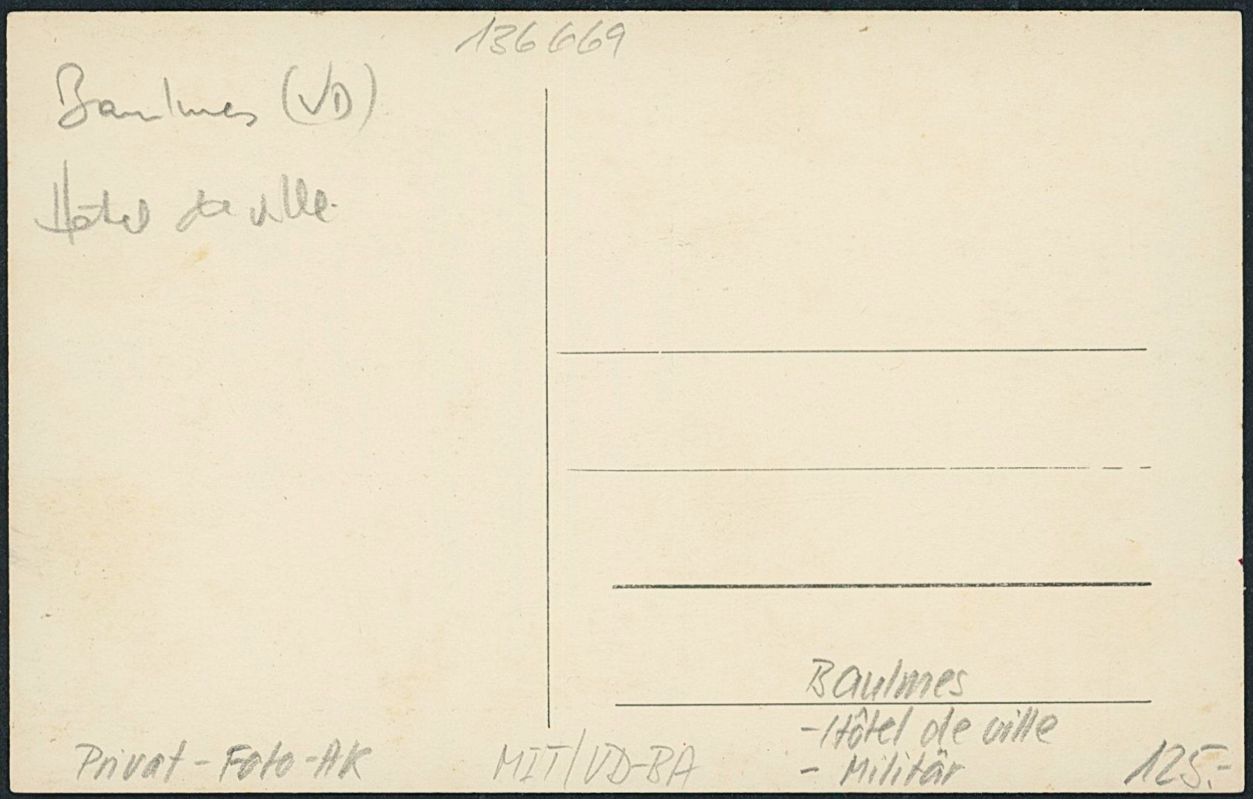 Cartoline postali: VD Baulmes - Militär – Nuovo (secondo la descrizione) da Schindellegi venduto da stationary 1