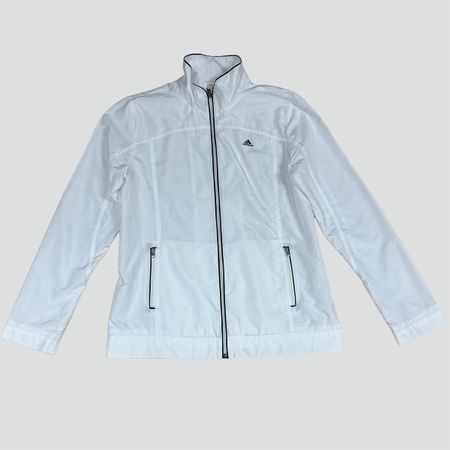 Adidas raincoat white Regenjacke wasserdicht dünnes Polyeste