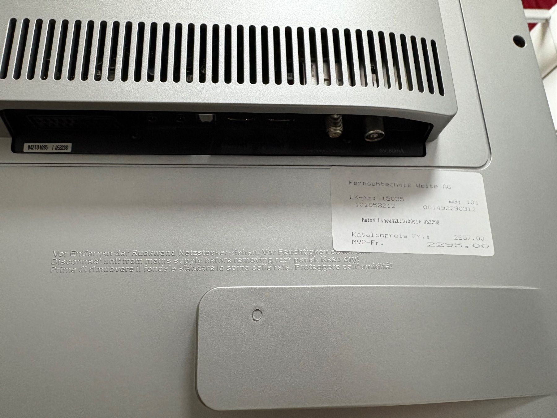 Fernseher: Metz TV Linea 42-LED 100 – Gebraucht aus Weite von FTW-AG 2