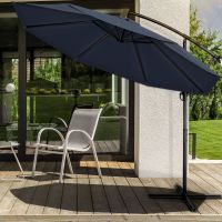 Sonnenschirm 3m Ampelschirm Navy-Blau Schirm Gartenschirm