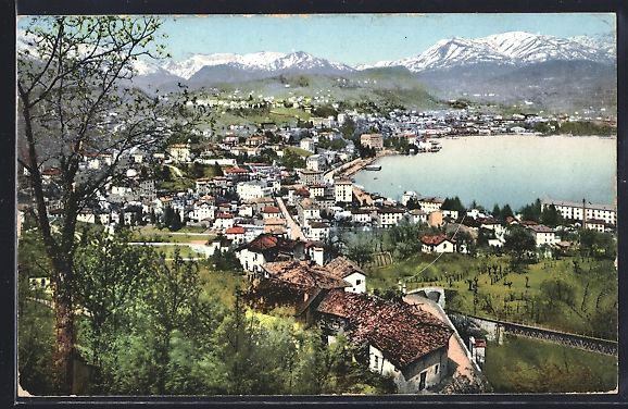 Cartoline postali: Lugano-Paradiso, Totalansicht mit See un – Usato da Berlin venduto da bartko-reher