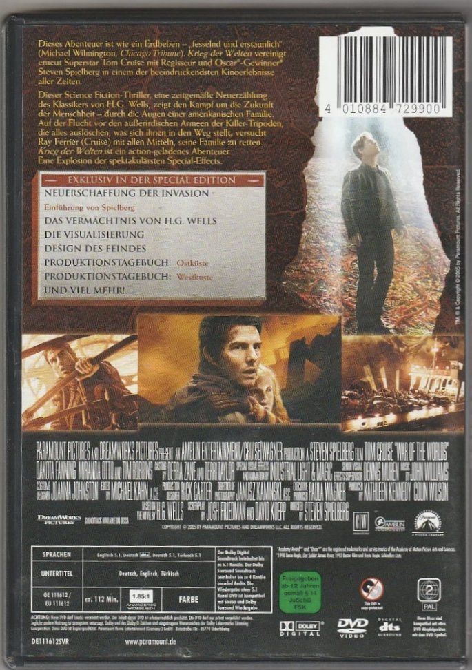Tutti i DVDs: Krieg der Welten - 2 Disc Special Edition – Usato da Zug venduto da Hockey12 1