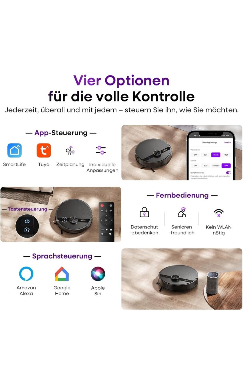Aspirapolveri & Accessori: MONSGA Robot Vacuum Cleaner with Wiping Function – Nuovo (secondo la descrizione) da Basel venduto da nin_8vcy 4
