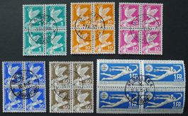 1932, Serie Viererblöcke Nr. 185-190, gestempelt Kat: 220.-