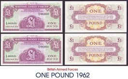 2 x One Pound UK Army UNZ