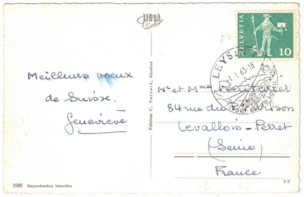 Cartoline postali: Leysin - 4 Bild AK Berneuse – Usato da Binningen venduto da Mountainrider 1