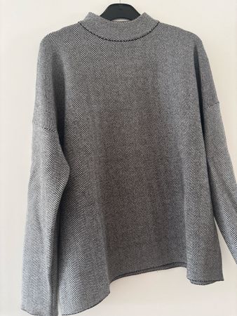 Pullover katestorm schwarz weiss Fischgrät Grösse L