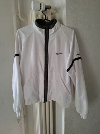 Nike Veste vintage blanche et verte logo brodé taille M