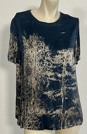 ✨ Max Mara Seiden Bluse, Gr. 36, Baum Allee Muster, Top ✨