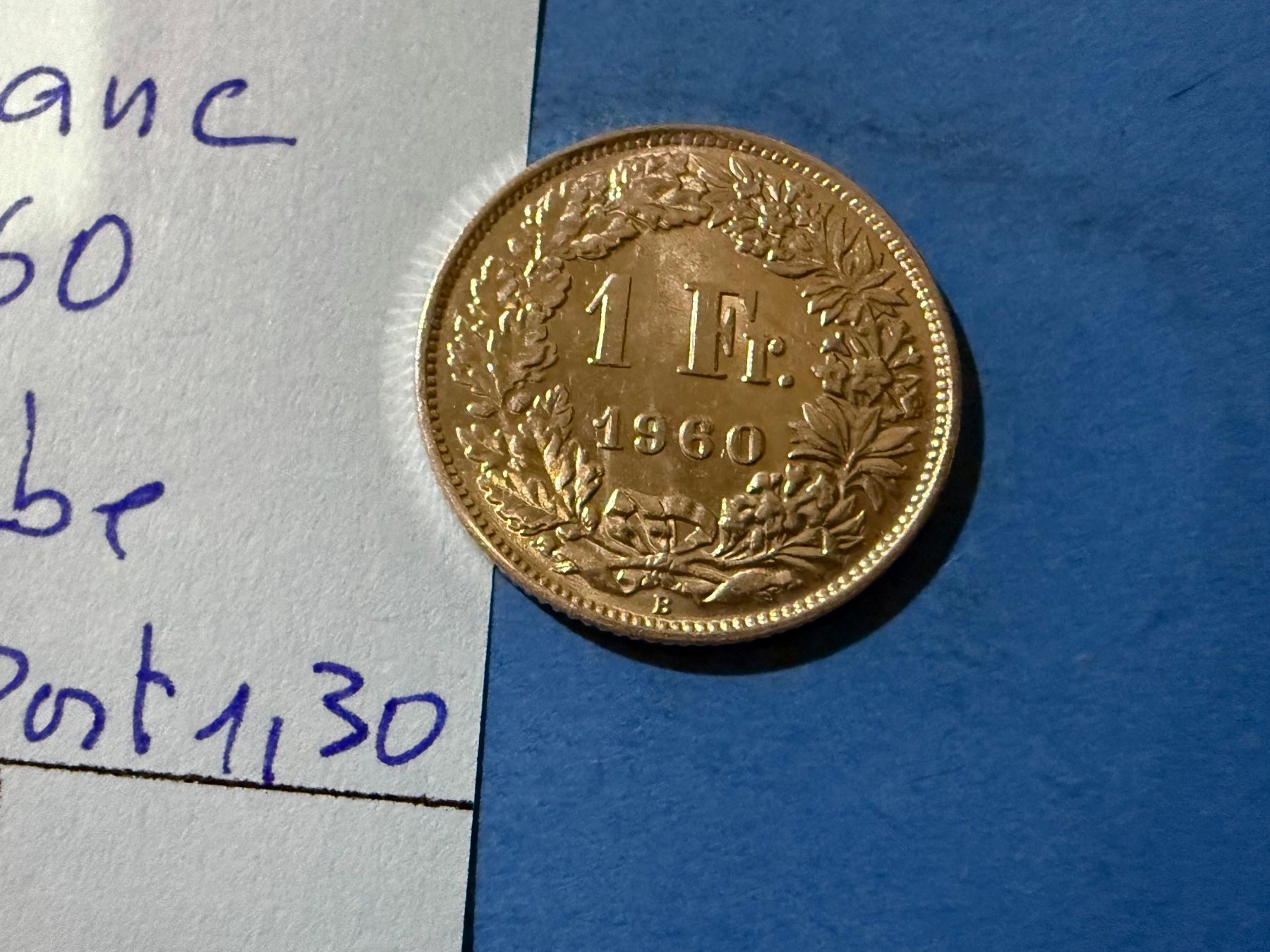 Tutti le monete: SUISSE : 1 FRANC 1960 - SUPERBE – Usato da genève venduto da GEnumist 1