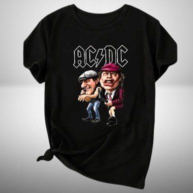 🎸🔥 Rockiger Style mit 3D AC/DC Grafik! Gr. S 🎸🔥💫