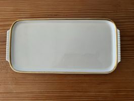 Suisse Langenthal Servierplatte, Goldrand, Vintage, 31 cm