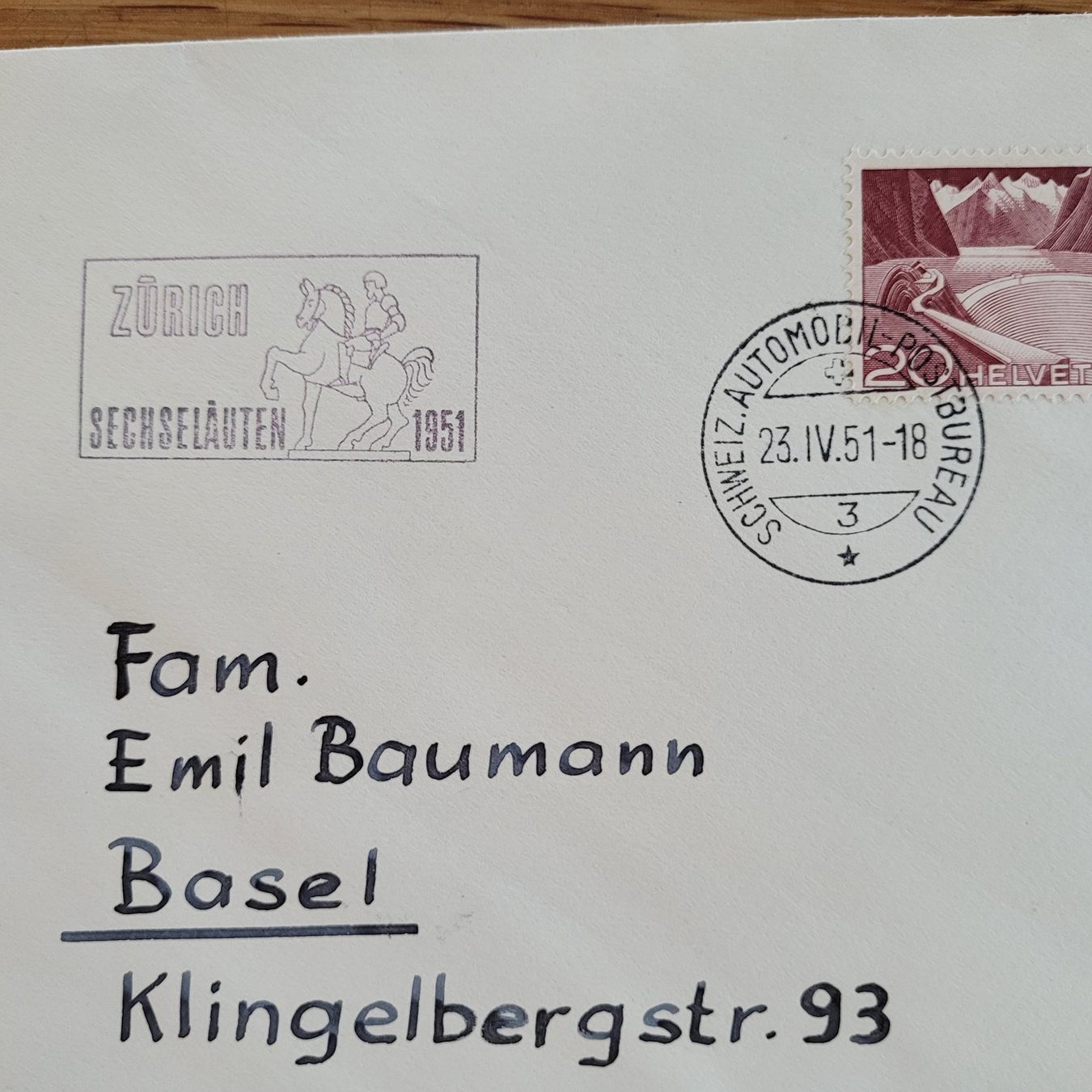 Tutti i francobolli: Dokument Brief Basel 1951 – Usato da Biel/Bienne venduto da Destockweb 1