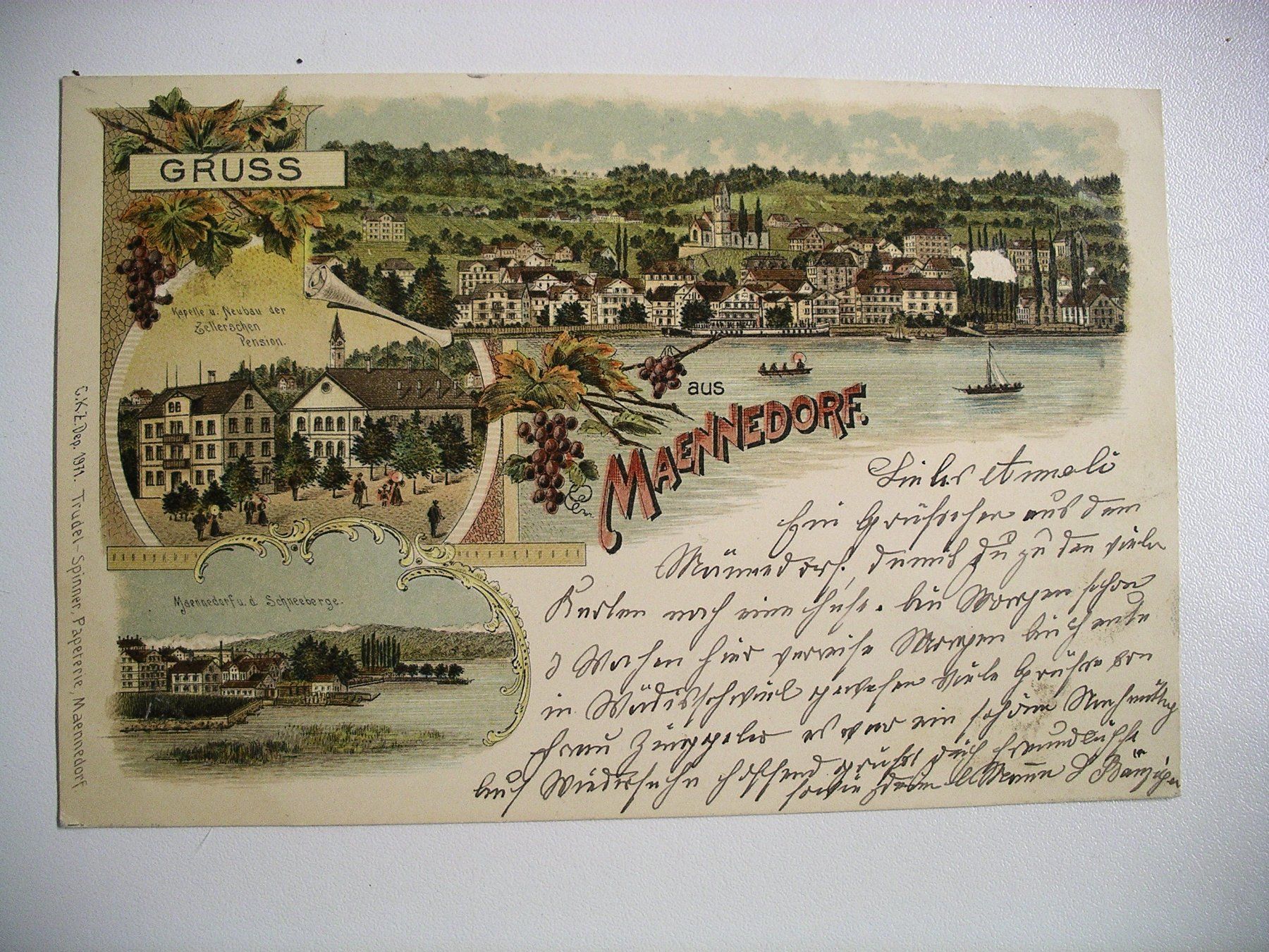 Cartoline postali: farbigeLithoAK  MAENNEDORF – Usato da Oberhofen am Thunersee venduto da luuping99