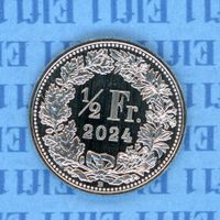 CHF___0.50 2024 stgl aus Münzsatz * nigelnagelneu! 50 Rappen