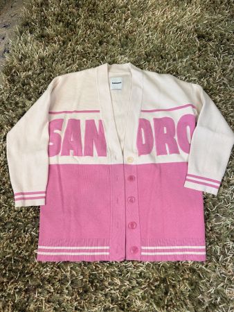 Sandro Cardigan rosa/creme