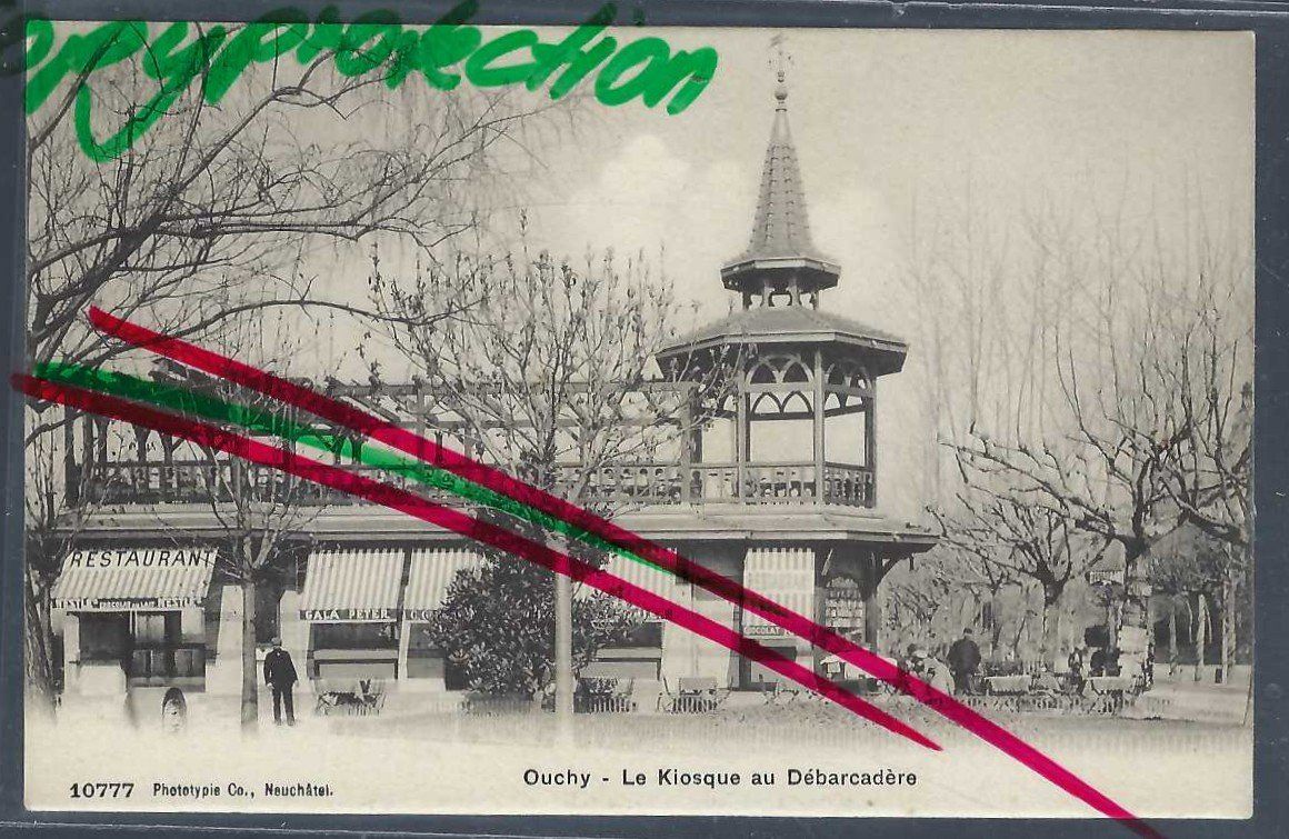 Cartoline postali: Ouchy. Le Kiosque au Débarcadère. – Usato da Horw venduto da SwissSteamMemories