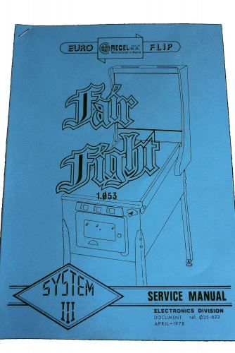 Flipper: Fair Fight Handbuch – Usato da Schalunen venduto da schwabspielautomaten