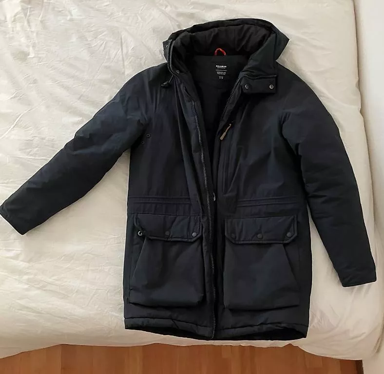 Pull&Bear Giacche: Pull & Bear dunkelblau Wintermantel – Usato da Zürich venduto da el_nota