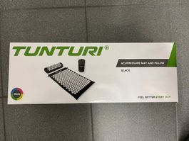 Tunturi Akupressurmatte & Kissen, Schwarz - Neuwertig!