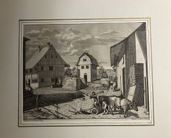 Schöne antike Grafik, Bläsihof (?), Winterberg (?) 1825,