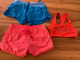 Sportset mit BH kurze Laufhosen, Shorts