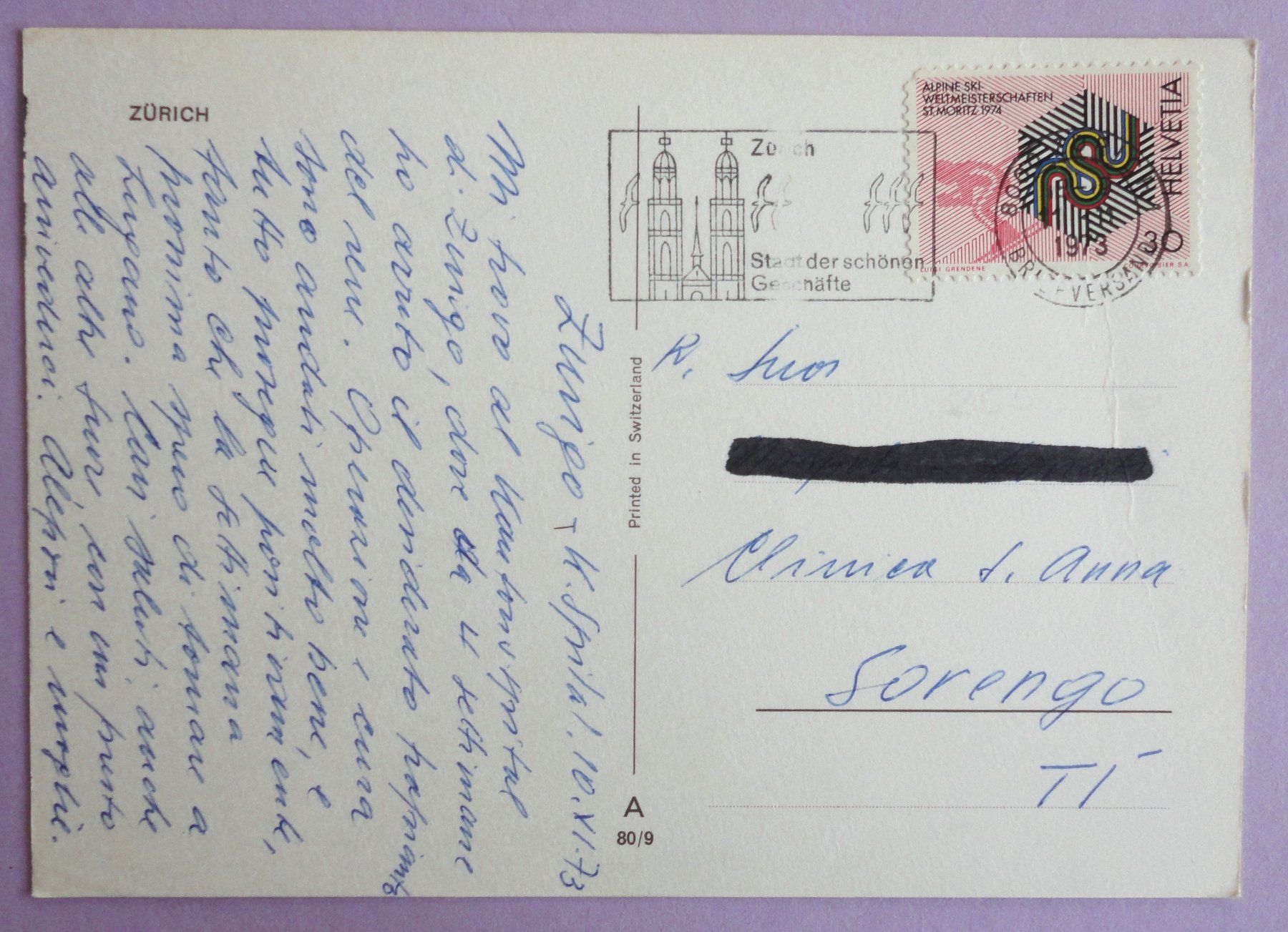 Cartoline postali: Zürich – Usato da Fétigny venduto da Billy2miny 1