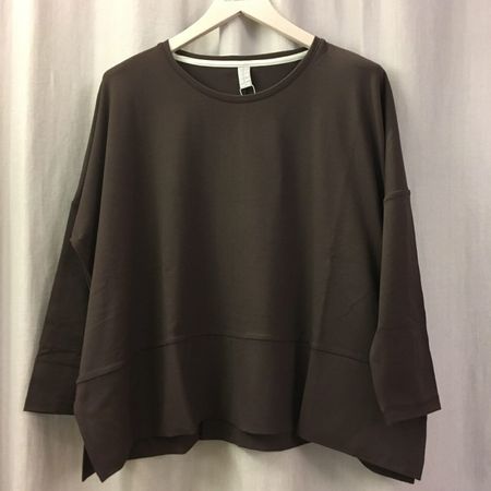 kleinbasel Jersey Shirt Midi Rundhals dunkel plum Gr 36 neu