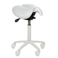 Sattelhocker mit geteilter Sitzfläche Weiss