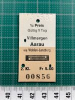 Ticket Villmergen (Ex-Bahnstation) - Aarau, via Wohlen, 1987