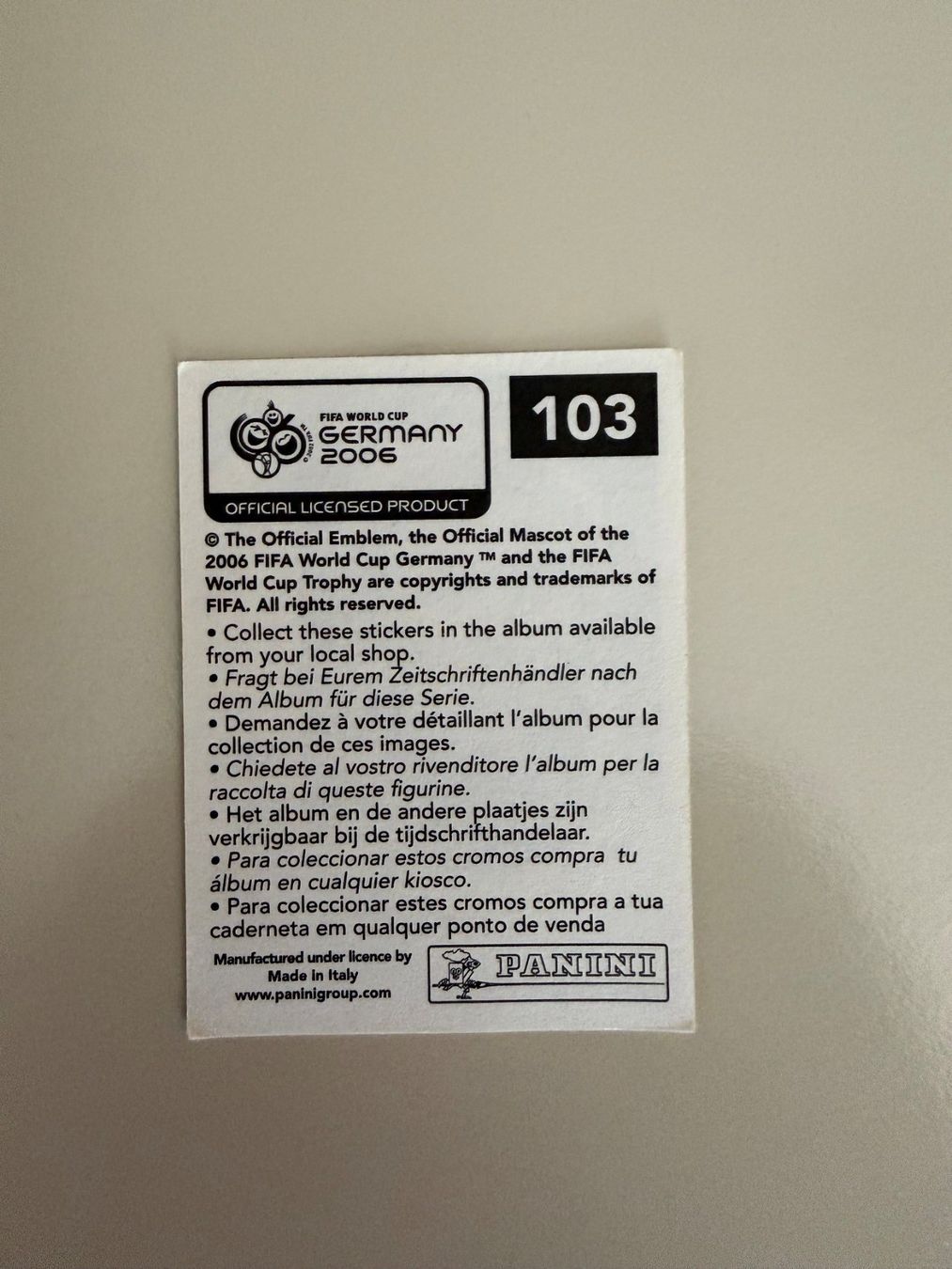 Panini Sammelbilder & Trading cards: Panini WM 2006 - David Beckham Sticker – Neu (gemäss Beschreibung) aus Chiggiogna von TheLegend88 1