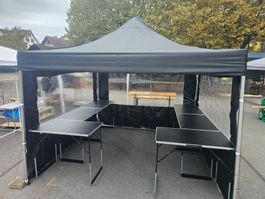 Klappzelt mit Wänden + 3 Tische NEU