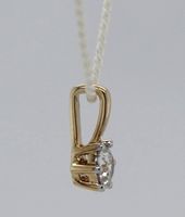 Diamant 0,10c 14k Gold-Anhänger mit S925 Kette