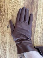 Lederhandschuhe braun/weinrot (mit Etikette)